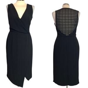 Asos faux wrap draped cut out back dress